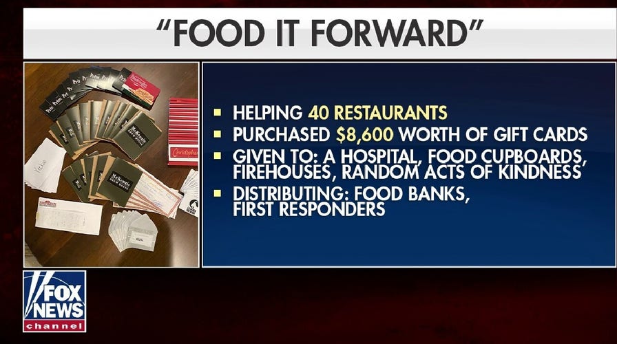 Food It Forward supporting local restaurants by buying gift cards and giving them to frontline workers