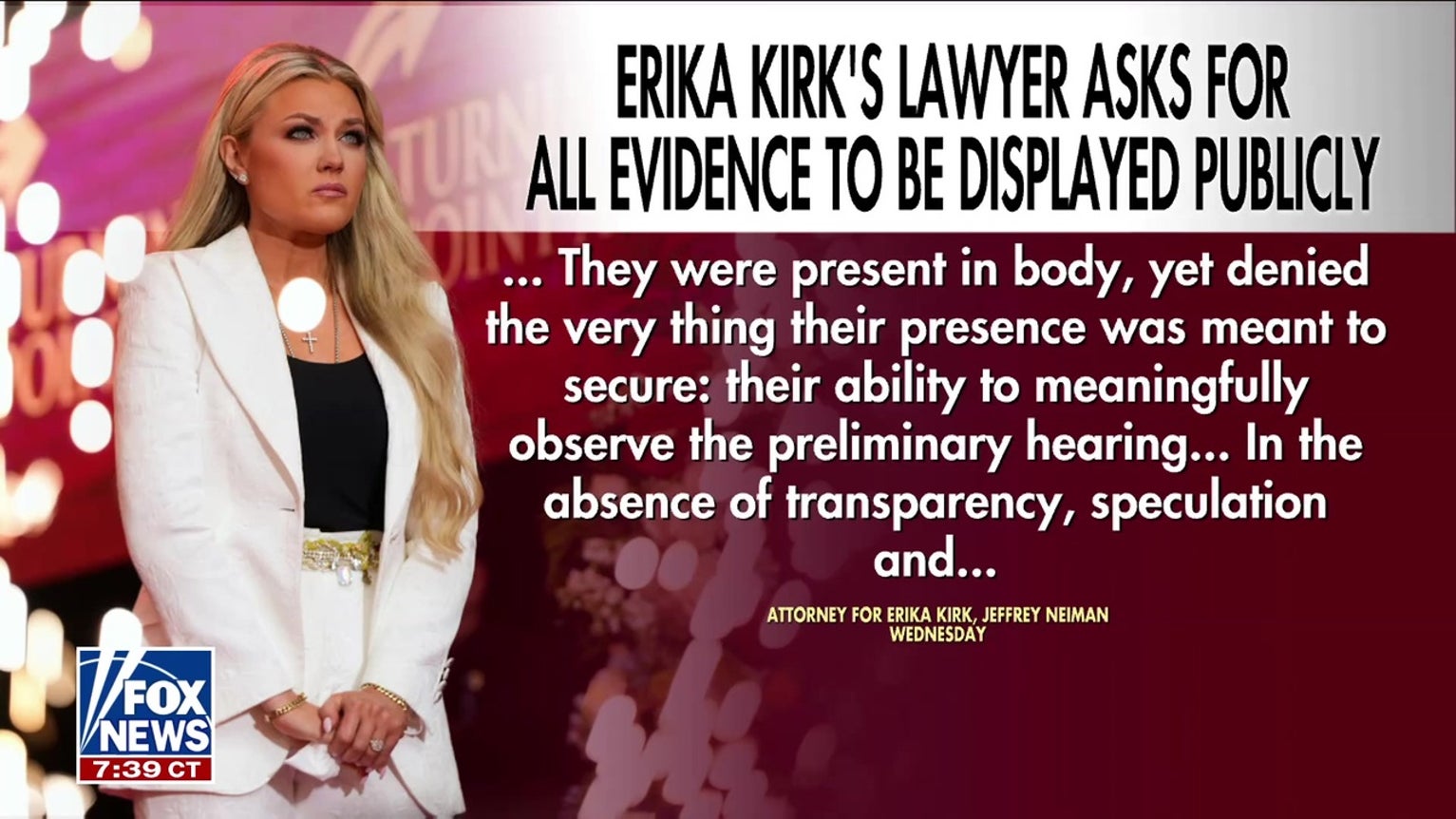 Erika Kirk's legal team demands public evidence in Charlie Kirk murder case