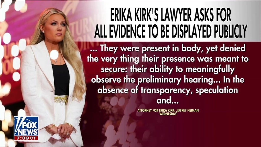 Erika Kirk's legal team demands public evidence in Charlie Kirk murder case