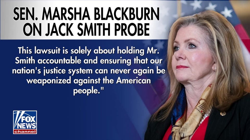 Marsha Blackburn sues former special counsel Jack Smith over phone records