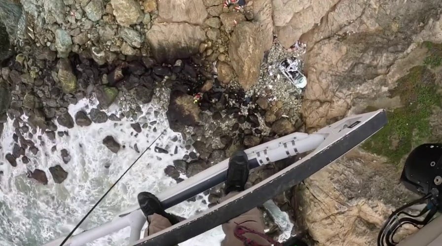 Dramatic Video Shows California Helicopter Rescue After Tesla Plunges Off Devils Slide Cliff 