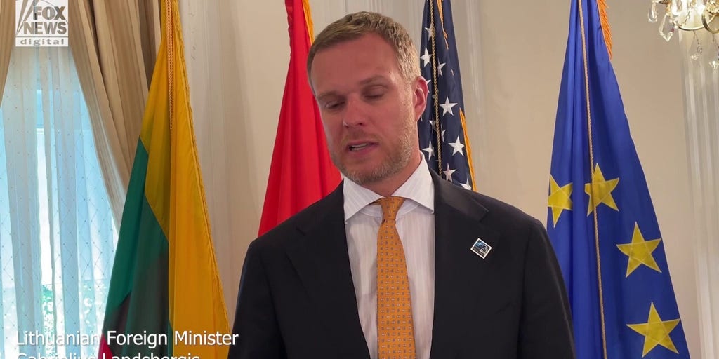 Lithuanian Foreign Minister Gabrielius Landsbergis says NATO must act to stop Putin