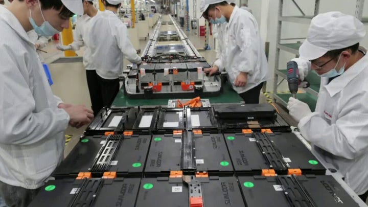 Major percent of electric car batteries are made in China