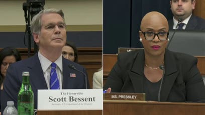Rep Ayanna Pressley presses Bessent on high gas prices induced by Iran war