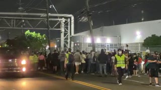 Anti-ICE agitators spill into roadway outside Delaney Hall detention center in Newark