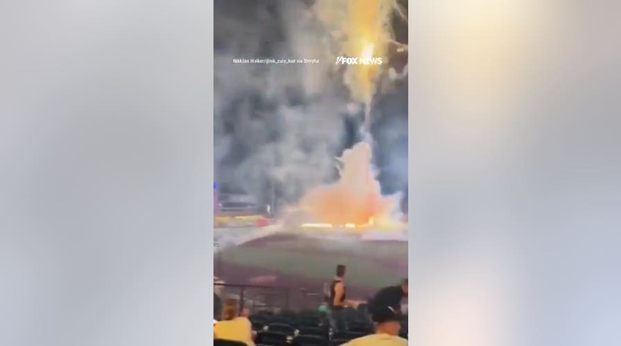 Chaos ERUPTS at ballpark after fireworks EXPLODE INTO STANDS