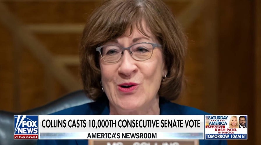 Sen. Susan Collins casts 10,000th consecutive Senate vote