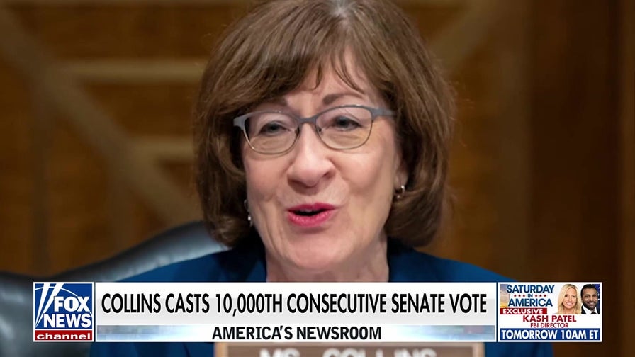 Sen. Susan Collins casts 10,000th consecutive Senate vote