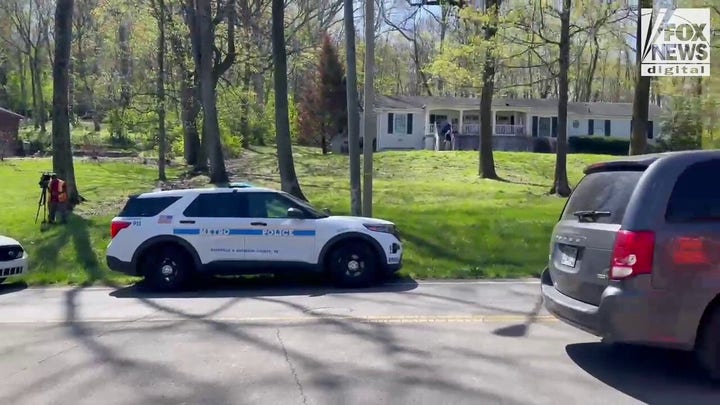 Police cordon off an area after reports of a shooting at The Covenant School