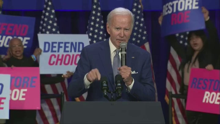 Biden stumbles through abortion speech, closes with 'thank you, I'm sorry'