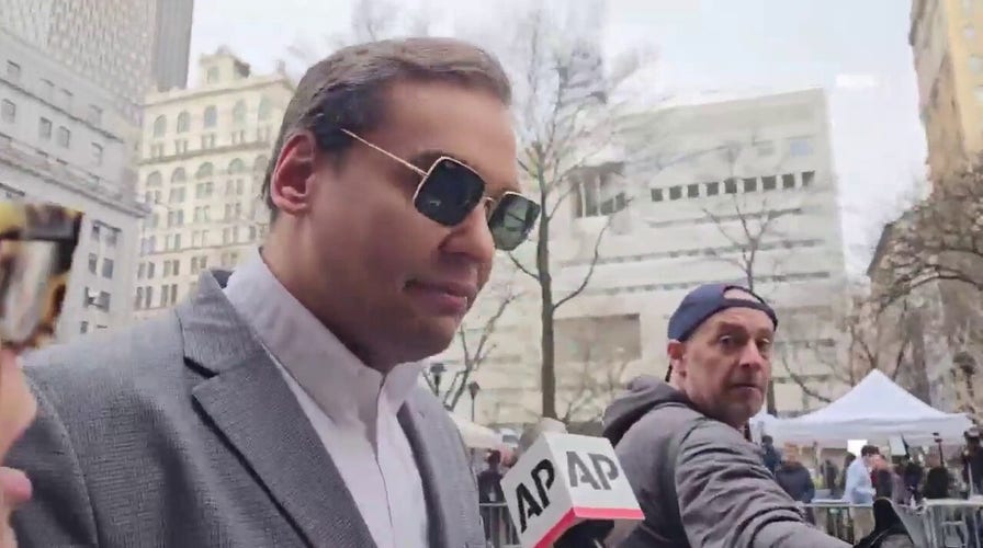 Santos seen outside Manhattan court to support former President Trump
