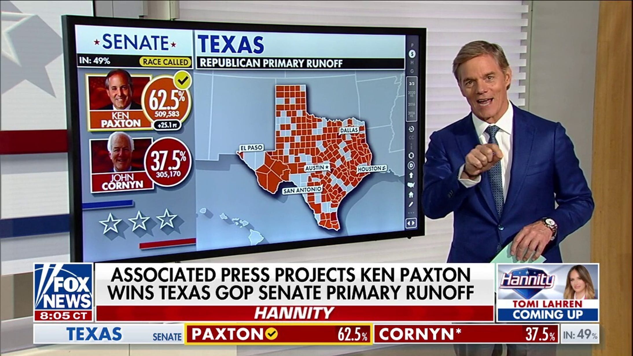 Ken Paxton defeats John Cornyn in Texas GOP Senate runoff, AP projects