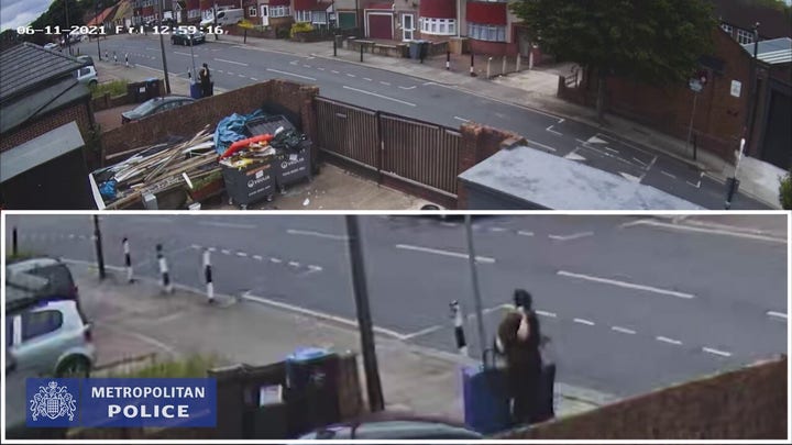 Surveillance video shows British woman lugging murder victim’s body in suitcases