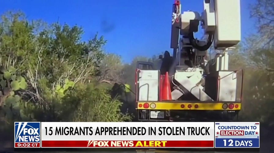 Shocking footage shows police pursuit of stolen bucket truck filled with migrants