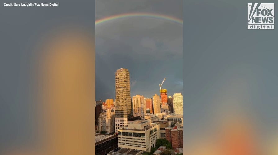 Watch the stunning moment a rainbow appears in New York City's sky on September 11