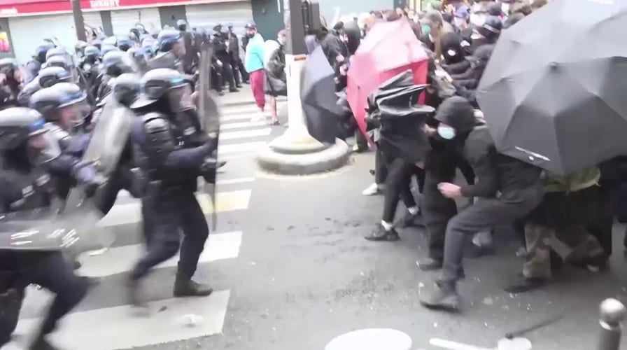 French police charge at protesters in Paris during 'Block Everything' demonstrations