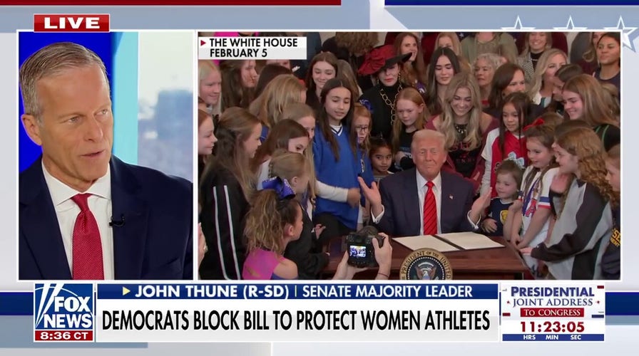 Senate Majority Leader Thune: Democrats are 'out of step' with Americans on trans-athlete debate