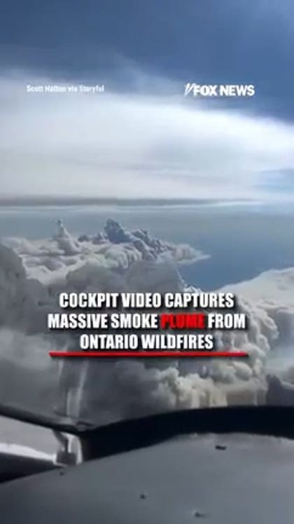 Pilot captures video of MASSIVE SMOKE PLUME from Ontario wildfires