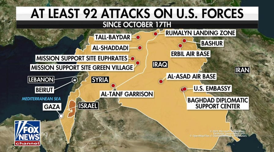 US troops in Iraq and Syria 'effectively sitting ducks' as number of attacks rises to 92