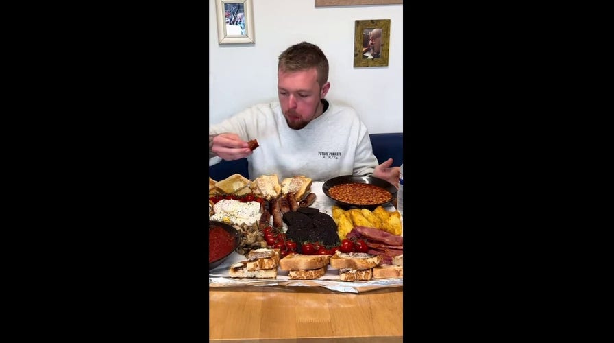 Man attempts to eat 9,000-calorie breakfast but admits defeat: 'It's too big'