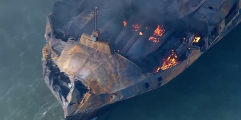 UK ship collision: Footage shows aftermath of incident between cargo ship, US tanker