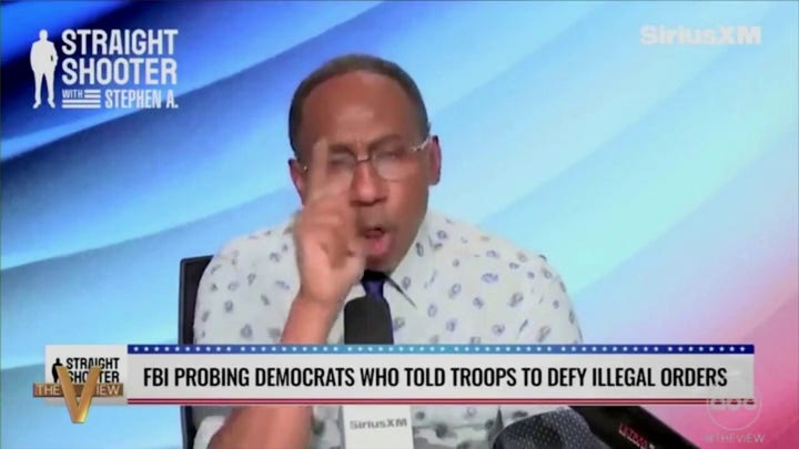 Stephen A. Smith clashes with 'The View' co-host over Sen. Kelly's video urging troops to ignore illegal orders.