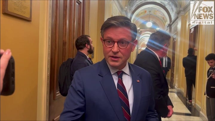 Mike Johnson reacts after seeing video of second Venezuela boat strike