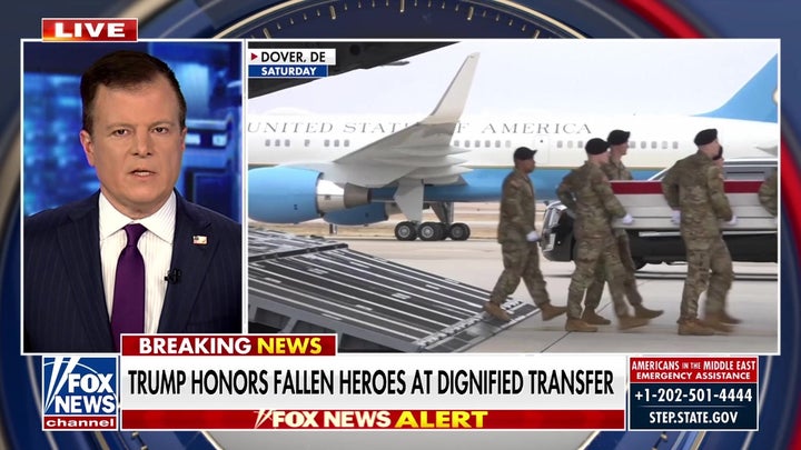 Trump honors fallen US soldiers at Dover Air Force Base after drone strike in Kuwait