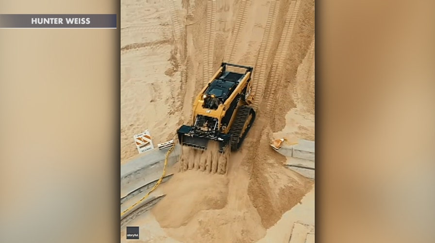 Bulldozer covers Venice Beach skate park with sand to deter gatherings