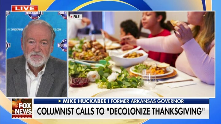 Mike Huckabee rips liberal columnist for criticism of Thanksgiving: 'Shut up and eat'