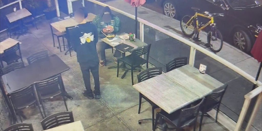 Surveillance footage shows the moment a suspected dine-and-dasher evades a California restaurant employee