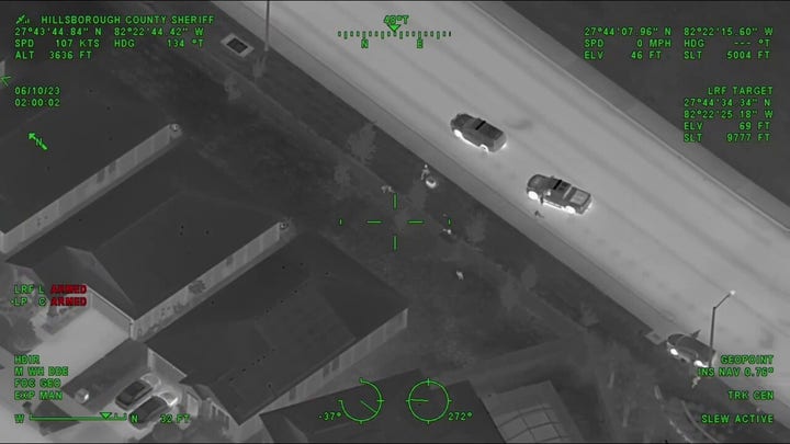  Florida police helicopter films officers chasing home invasion suspects