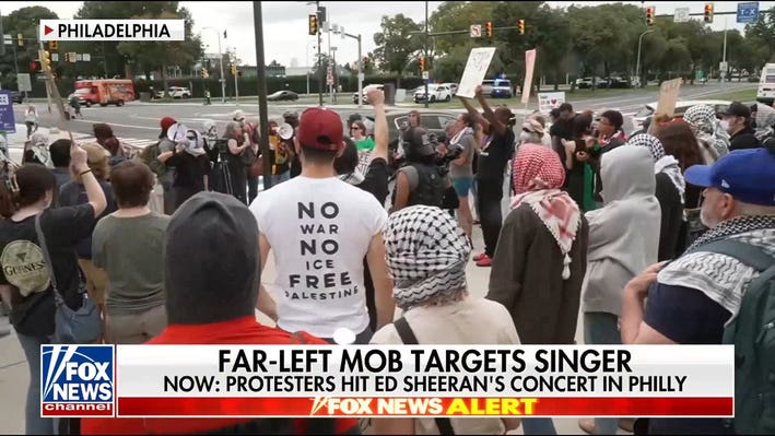 Protesters hit Ed Sheeran concert in Philadelphia