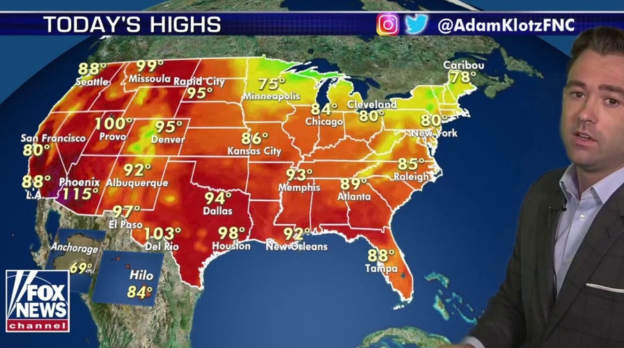 National forecast for Monday, August 17