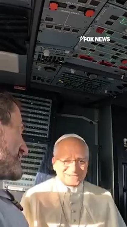 SEE IT: Pope Leo XIV flies in cockpit of Air France plane