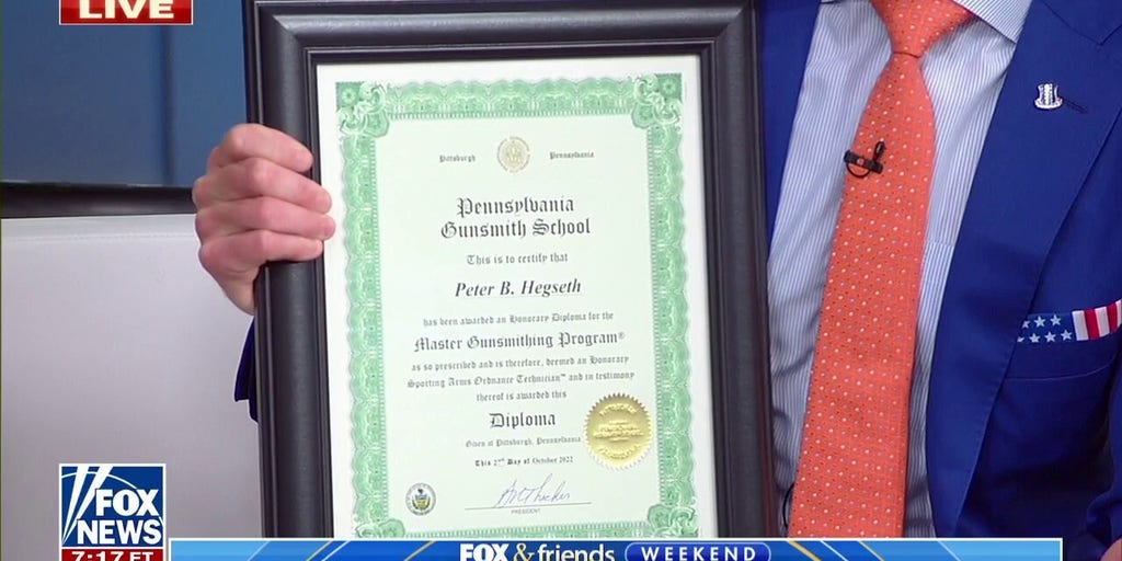 Pennsylvania Gunsmith School awards Pete Hegseth honorary diploma Fox