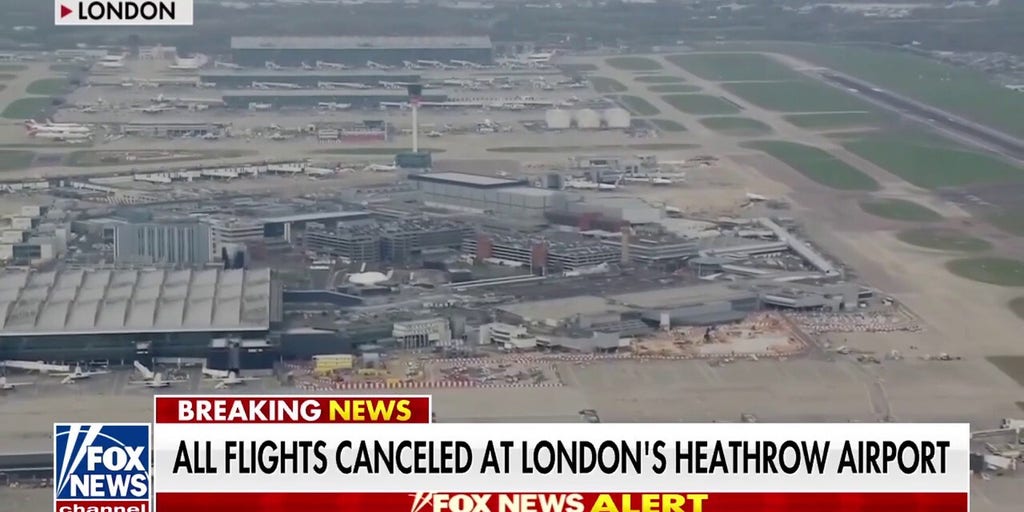Flights grounded at London's Heathrow Airport after fire at electrical station