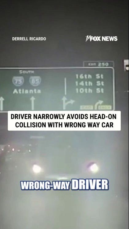 Driver NARROWLY avoids HEAD-ON collision with wrong way car