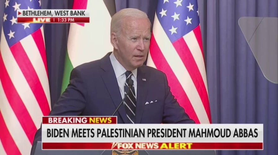 President Biden speaking at a press conference in Bethlehem