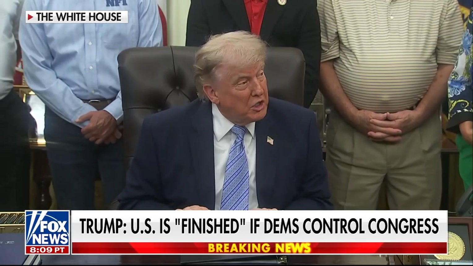 Trump warns US is 'finished' if Democrats control Congress