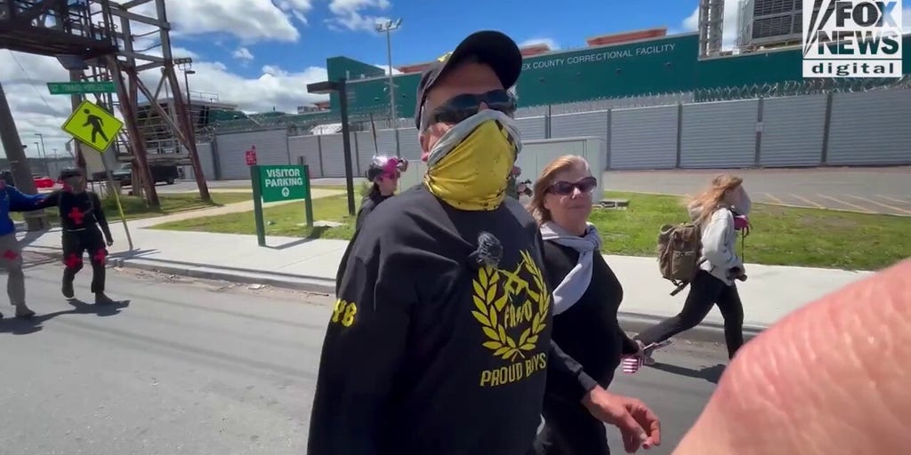 Tense standoff unfolds as mic'd up Proud Boys leave New Jersey ICE protest