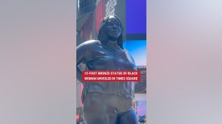 NEW LOOK?: A 12-foot bronze statue of a Black woman was unveiled in Times Square, designed to "contrast" the two existing statues of White men already on display - Fox News