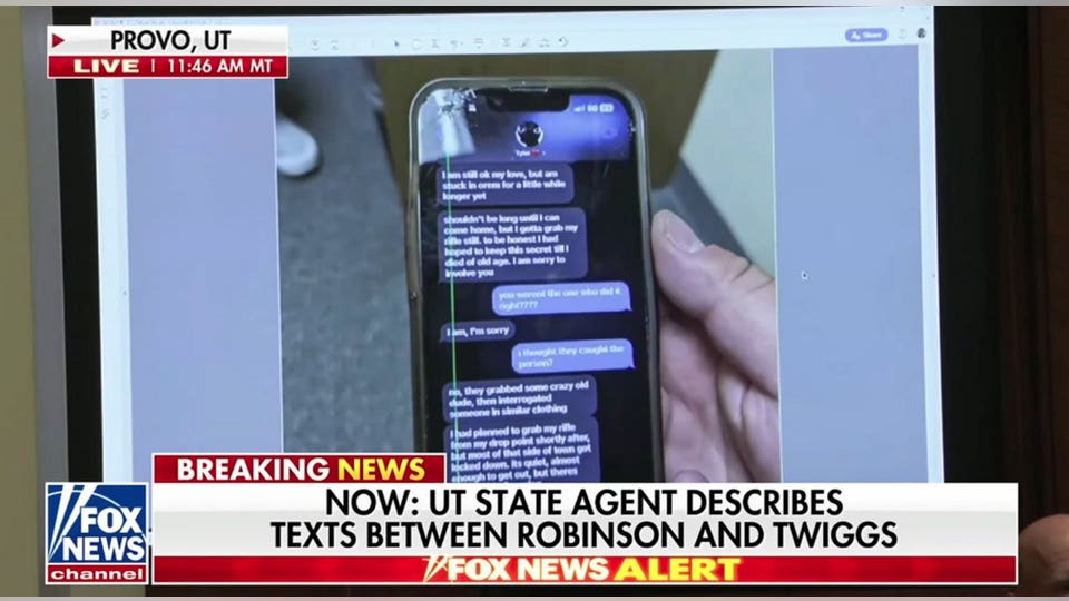 Tyler Robinson's text messages shown in court, cite 'hatred'