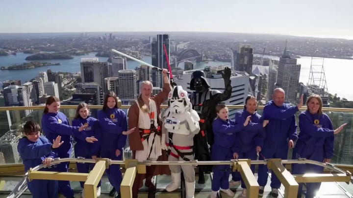 Children’s Hospital patients celebrate Star Wars Day from the Sydney Tower