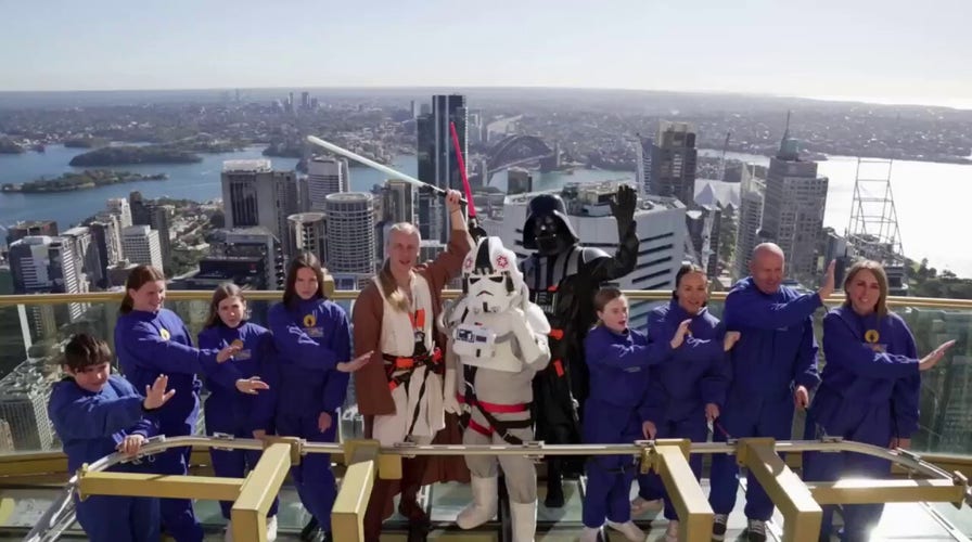 Children’s Hospital patients celebrate Star Wars Day from the Sydney Tower