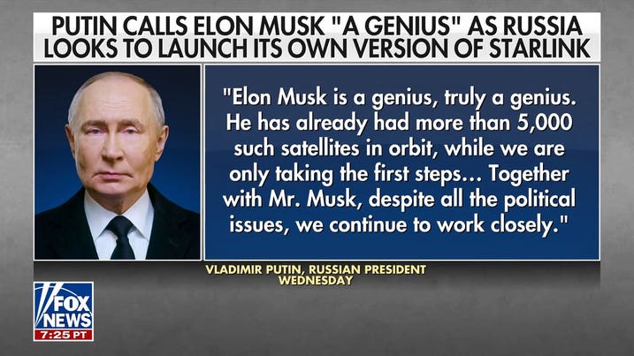 Putin calls Elon Musk 'truly a genius' as Russia eyes its own version of Starlink