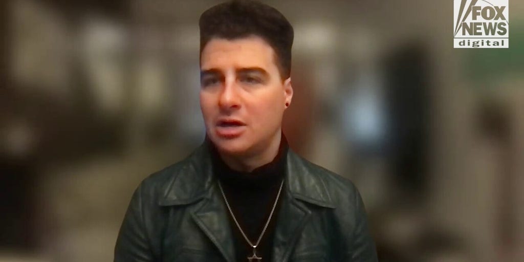 Zach Sage Fox speaks about antisemitism at Barnard College in New York City