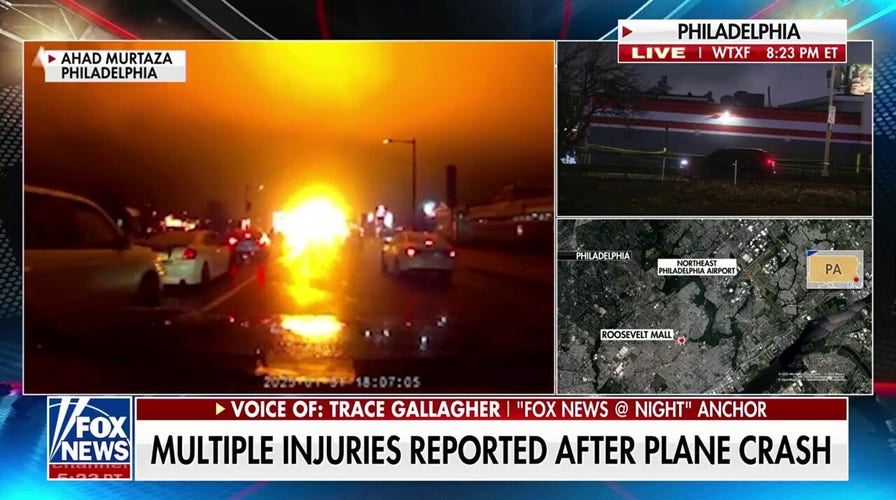 Reports of injuries on the ground at site of Philadelphia plane crash