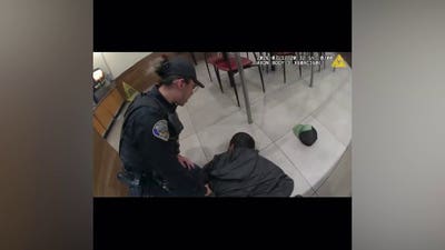 Bodycam shows wanted man walking into Panda Express where officers were taking meal break