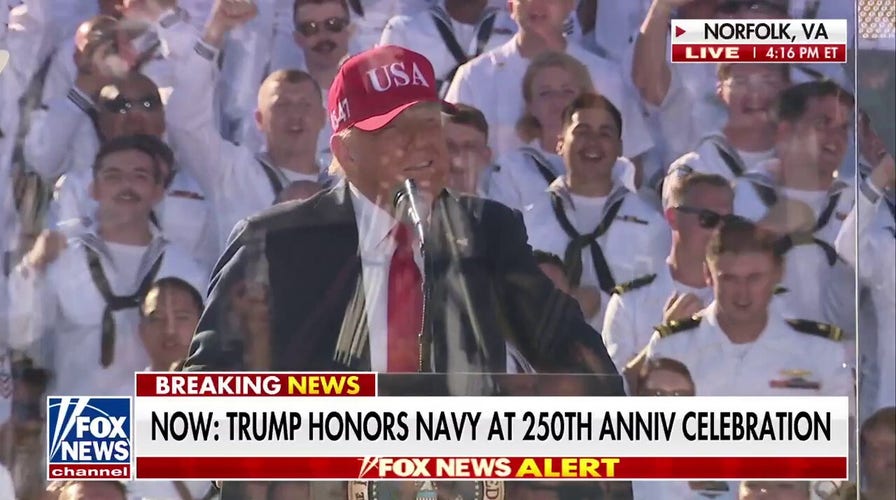 'God Bless the United States Navy': President Trump honors US Navy at 250th anniversary celebration